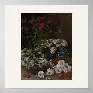 Lentebloemen van Monet - Vierkante Poster