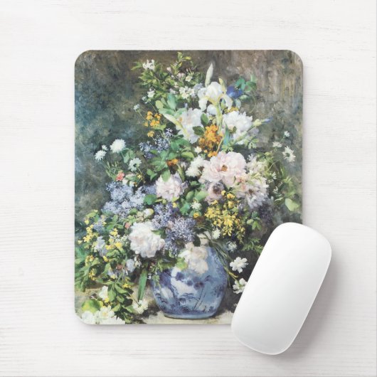 Lentebloemen van Pierre Renoir, Bloemen in een Vaa Muismat (Met muis)