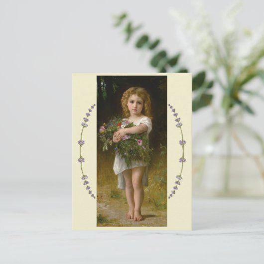 Lentebloemen van William Bouguereau Briefkaart (Staand voorkant)