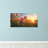 Lentebloemen voor Valentijnsdag Canvas Afdruk (Insitu (Houten vloer))