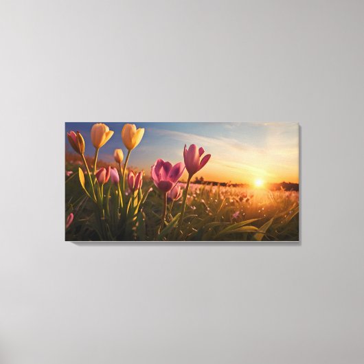 Lentebloemen voor Valentijnsdag Canvas Afdruk (Voorkant)