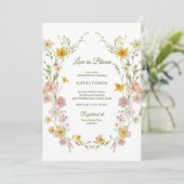 Lentebloemen | Waterverf Bruiloftsborrel Kaart (Staand voorkant)