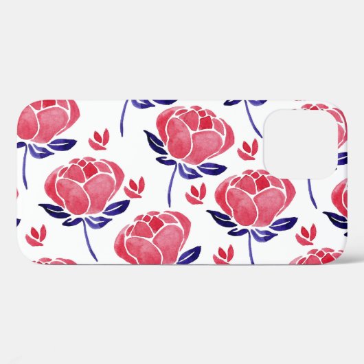 Lentebloemen, waterverf naadloos patroon. Case-Mate iPhone case (Achterkant (horizontaal))