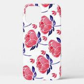 Lentebloemen, waterverf naadloos patroon. Case-Mate iPhone case (Achterkant)