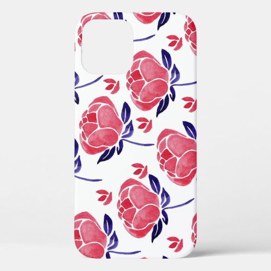 Lentebloemen, waterverf naadloos patroon. Case-Mate iPhone case (Achterkant)