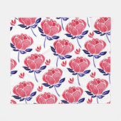 Lentebloemen, waterverf naadloos patroon. fleece deken (Voorkant (Horizontaal))