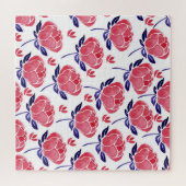 Lentebloemen, waterverf naadloos patroon. legpuzzel (Horizontaal)