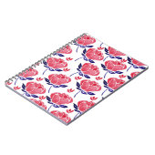 Lentebloemen, waterverf naadloos patroon. notitieboek (Linkerzijde)