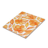 Lentebloemen waterverf sinaasappel tegeltje (Zijkant)