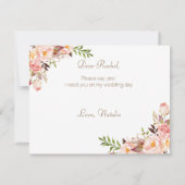 Lentebloemen Wil je mijn bruidsmeisje zijn kaart (Achterkant)