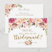 Lentebloemen Wil je mijn bruidsmeisje zijn kaart (Voorkant / Achterkant)