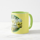 Lentebloemen witte gele narcissen mok (Voorkant rechts)