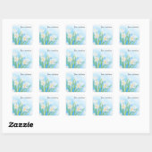 Lentebloemen (witte krokus) vierkante sticker (Vel)