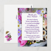 Lentebloemenboeket Bedankt Vriend Briefkaart (Voorkant / Achterkant)