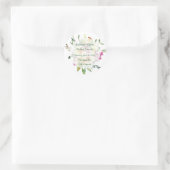 Lentebloemenboeket bruiloft ronde sticker (Tas)