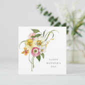 Lentebloemenboeket Moederdag Uitnodiging (Staand voorkant)