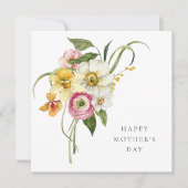 Lentebloemenboeket Moederdag Uitnodiging (Voorkant)