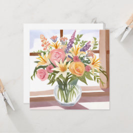 Lentebloemenboeket | Mooie bloemencard