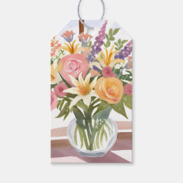 Lentebloemenboeket | Mooie bloemencard Cadeaulabel