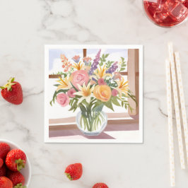Lentebloemenboeket | Mooie bloemencard Servet