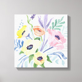 Lentebloemenboeket | Mooie bloemenschildering in w Canvas Afdruk