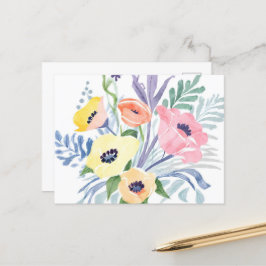 Lentebloemenboeket | Mooie bloemige waterverf Briefkaart
