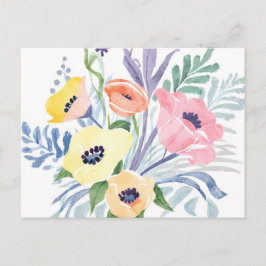 Lentebloemenboeket | Mooie bloemige waterverf Briefkaart