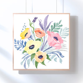 Lentebloemenboeket | Mooie bloemige waterverf Poster