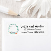 Lentebloemenguirlande retouradres etiket (Insitu)