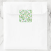 Lentebloemenpatroon Vierkante Sticker (Tas)