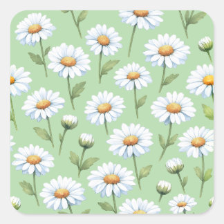 Lentebloemenpatroon Vierkante Sticker