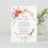 Lentebloemenrit bij bruids- of babyshower kaart (Staand voorkant)