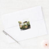 Lentebloemenspringrollen Vierkante Sticker (Envelop)