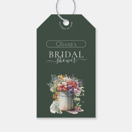 Lentebloemenvaas Bruidsdouche Romantisch Cadeaulabel (Voorkant)