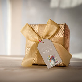 Lentebloemenvaas Bruidsfeest Cadeaulabel