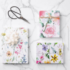 Lentebloemenweide Bloementuin Begroeiing Inpakpapier Vel