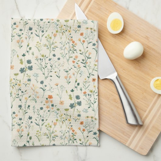 Lentebloemenweide Keukendoeken Theedoek (Quarter Fold)