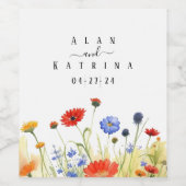 Lentebloemenweide Wijn Etiket (Enkel label)