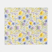 Lentebloemenweidepatroon Fleece Deken (Voorkant (Horizontaal))