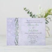 Lentebloemige trouwreceptie in het blauwgroen kaart (Staand voorkant)