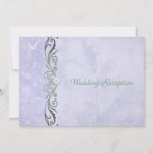 Lentebloemige trouwreceptie in het blauwgroen kaart (Achterkant)