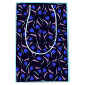 Lentebloempatroon Turquoise Medium Cadeauzakje (Voorkant)