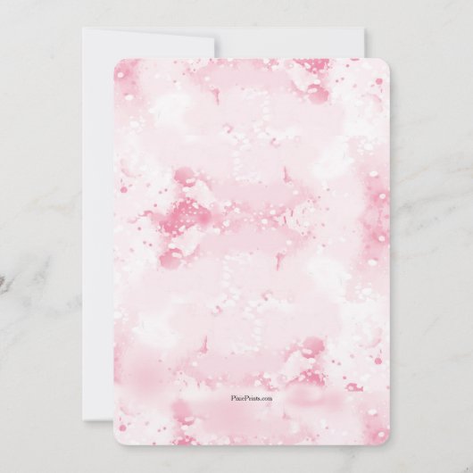 Lentebloemstuk in Gietkan Luncheon Uitnodiging (Achterkant)