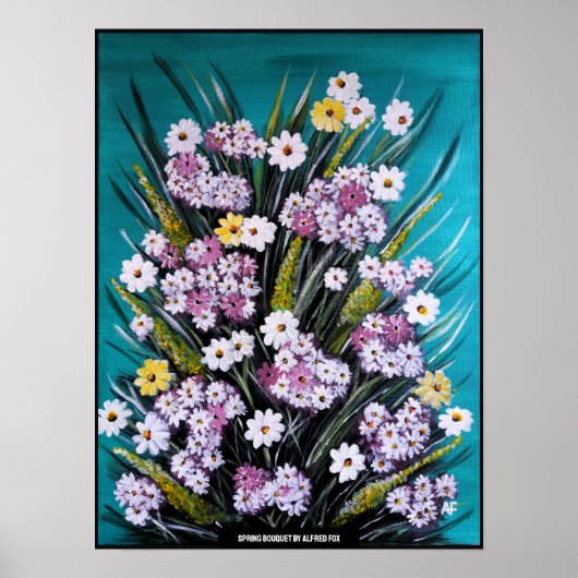 Lentebloemstuk Schilderij van Alfred Fox Poster (Voorkant)