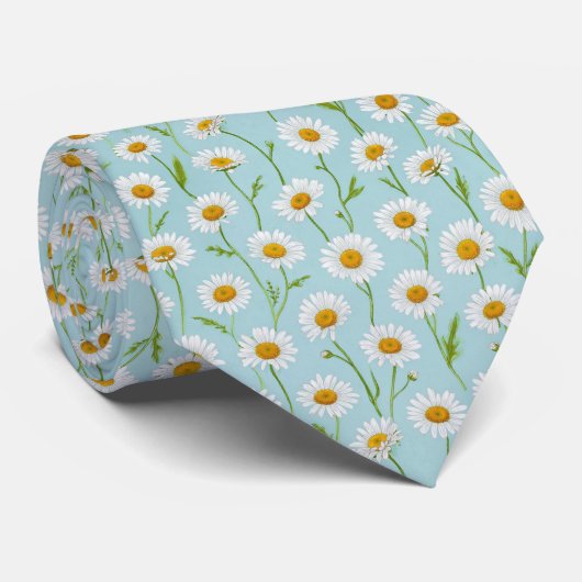 Lentebloemwei Bloemmotief Stropdas (Opgerold)