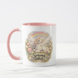 Lentebloesem Eenhoorn Mok   Pastel Cottage bloemen