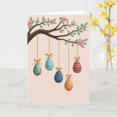 Lentebloesem Hanging Ornaments Kaart (Gele Bloem)