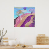 Lentebloesem Landschap Poster (Keuken)