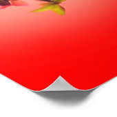 Lentebloesem op rode achtergrond poster (Hoek)