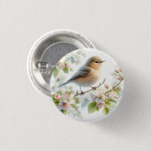Lentebloesem van de Vogelkers in waterverf Ronde Button 3,2 Cm (Voorkant /achterkant)